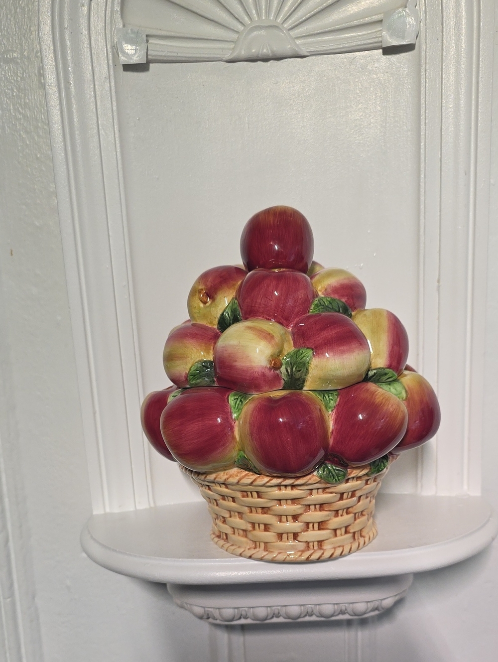 Vintage Ceramic Apple Cookie Jar